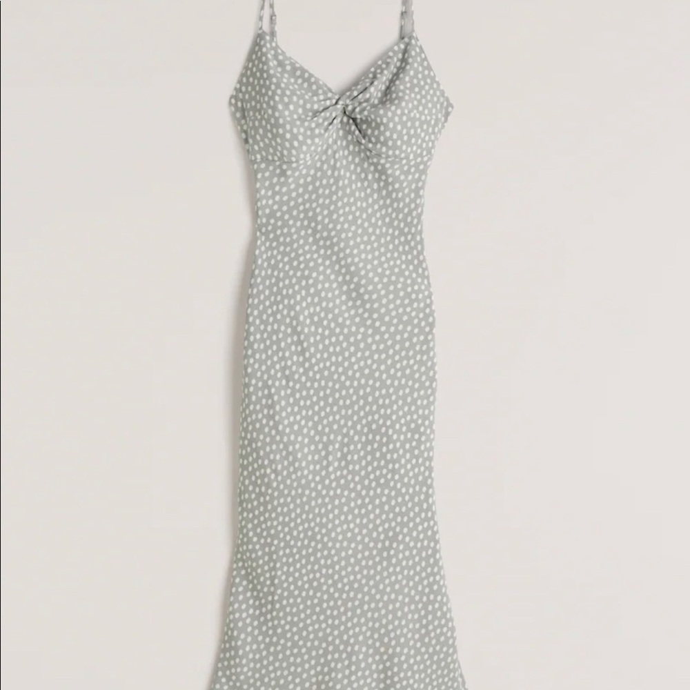 AF Knot-Front Slip Midi Dress